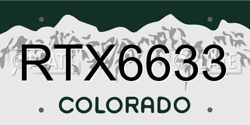 RTX6633 Colorado License Plate