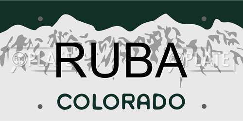 RUBA Colorado License Plate