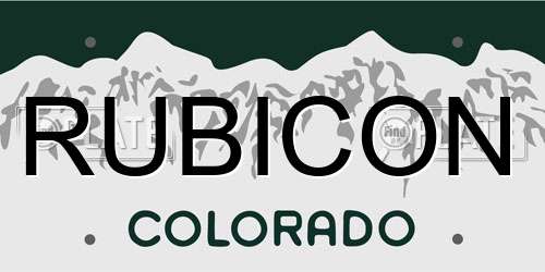 RUBICON Colorado License Plate