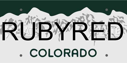 RUBYRED Colorado License Plate