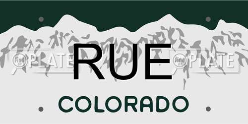 RUE Colorado License Plate