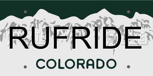 RUFRIDE Colorado License Plate