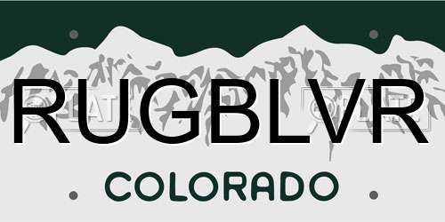 RUGBLVR Colorado License Plate