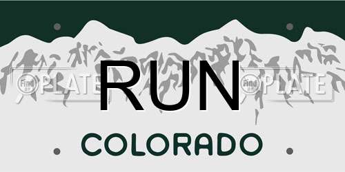 RUN Colorado License Plate