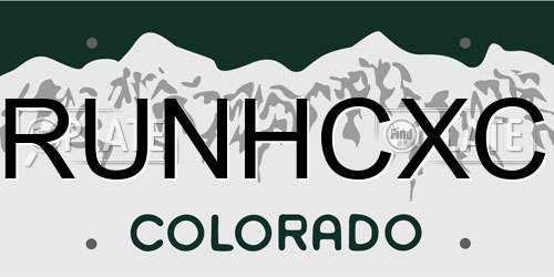 RUNHCXC Colorado License Plate