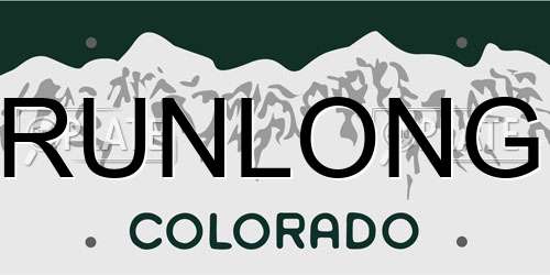 RUNLONG Colorado License Plate