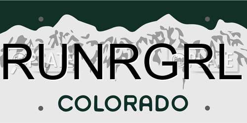 RUNRGRL Colorado License Plate