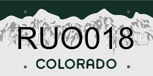 RUO018 Colorado License Plate