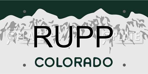 RUPP Colorado License Plate