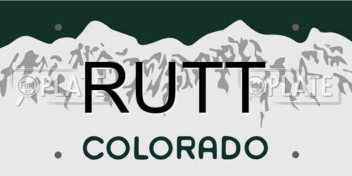 RUTT Colorado License Plate