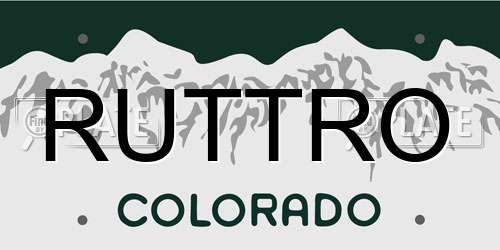 RUTTRO Colorado License Plate