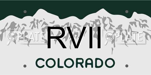 RVII Colorado License Plate