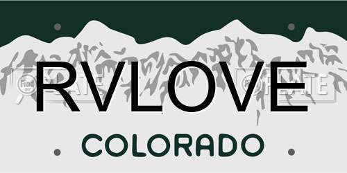 RVLOVE Colorado License Plate