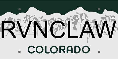 RVNCLAW Colorado License Plate