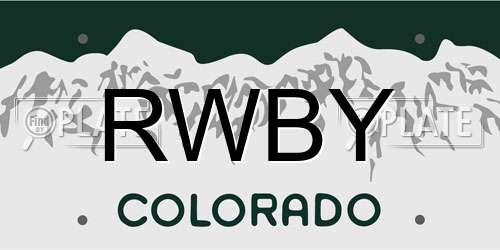 RWBY Colorado License Plate