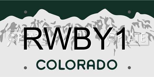 RWBY1 Colorado License Plate