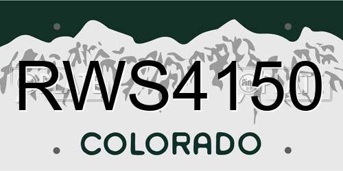 RWS4150 Colorado License Plate