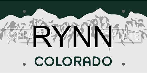 RYNN Colorado License Plate