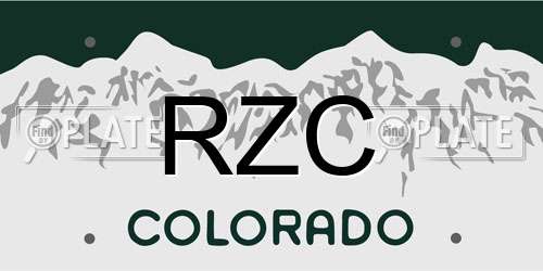 RZC Colorado License Plate