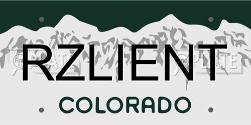 RZLIENT Colorado License Plate