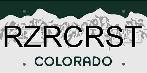 RZRCRST Colorado License Plate