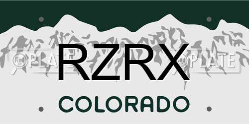 RZRX Colorado License Plate