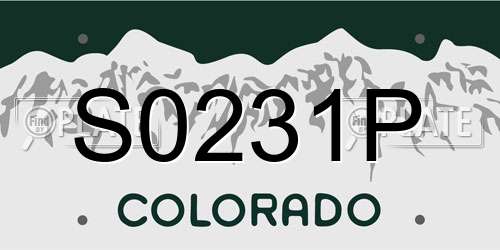 S0231P Colorado License Plate