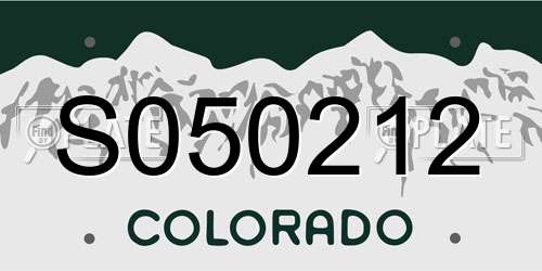 S050212 Colorado License Plate