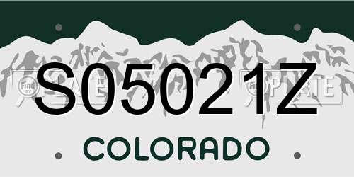 S05021Z Colorado License Plate