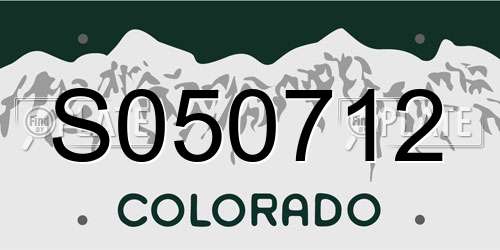 S050712 Colorado License Plate