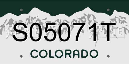 S05071T Colorado License Plate