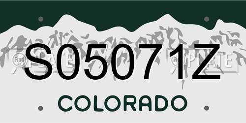 S05071Z Colorado License Plate
