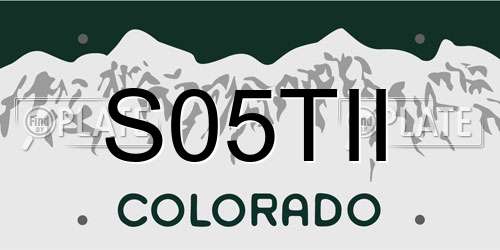 S05TII Colorado License Plate