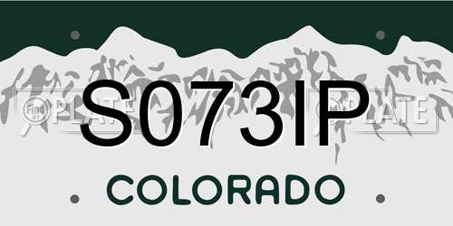 S073IP Colorado License Plate