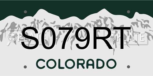 S079RT Colorado License Plate