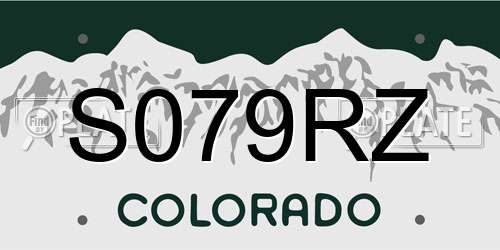 S079RZ Colorado License Plate