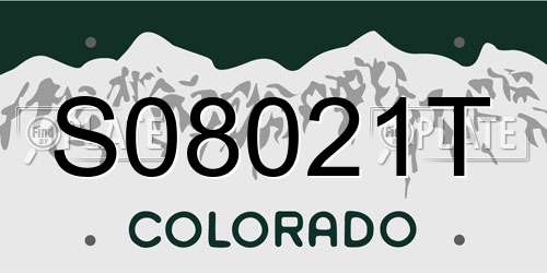 S08021T Colorado License Plate