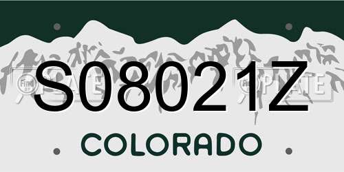 S08021Z Colorado License Plate