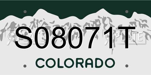 S08071T Colorado License Plate