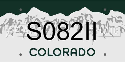 S082II Colorado License Plate