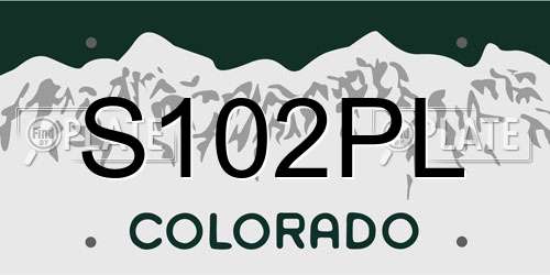 S102PL Colorado License Plate
