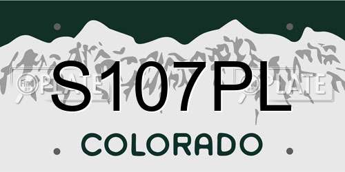 S107PL Colorado License Plate