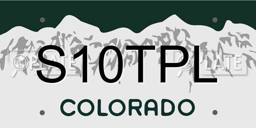 S10TPL Colorado License Plate