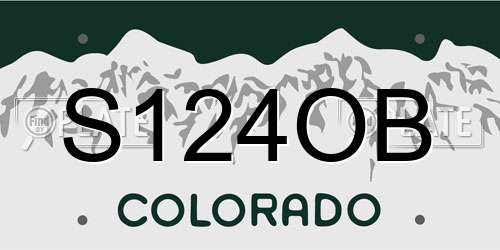 S124OB Colorado License Plate