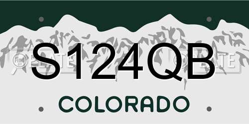 S124QB Colorado License Plate