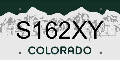 S162XY Colorado License Plate