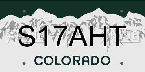 S17AHT Colorado License Plate