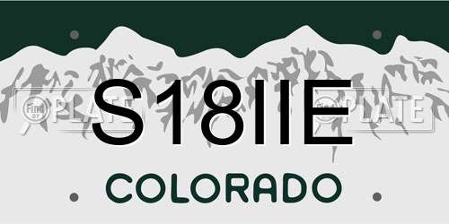 S18IIE Colorado License Plate