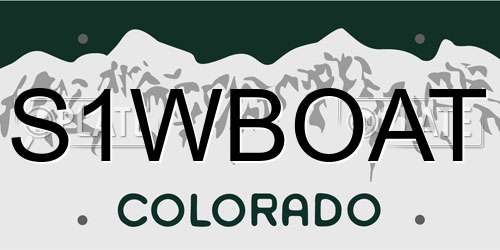 S1WBOAT Colorado License Plate