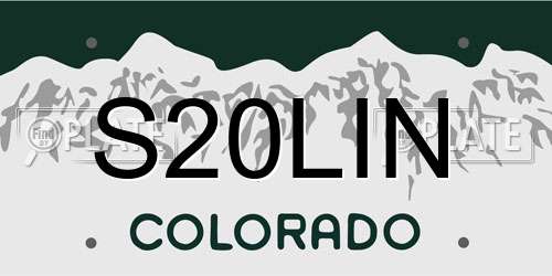 S20LIN Colorado License Plate